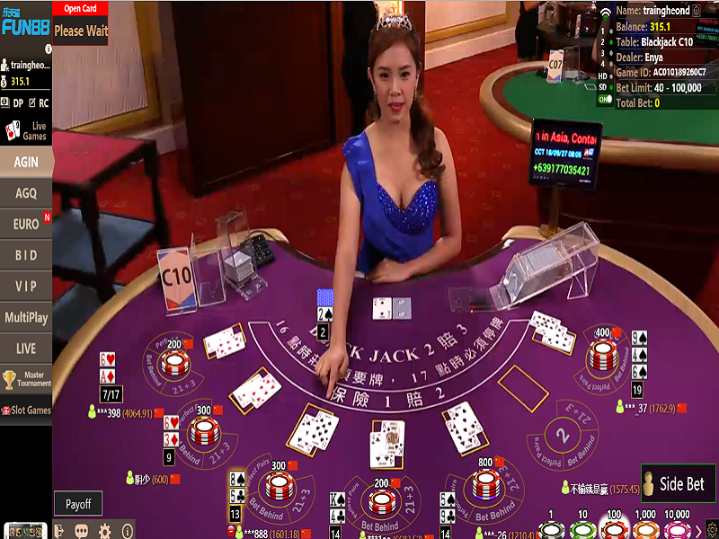 Hướng dẫn cách chơi blackjack tại nhà cái casino Fun88
