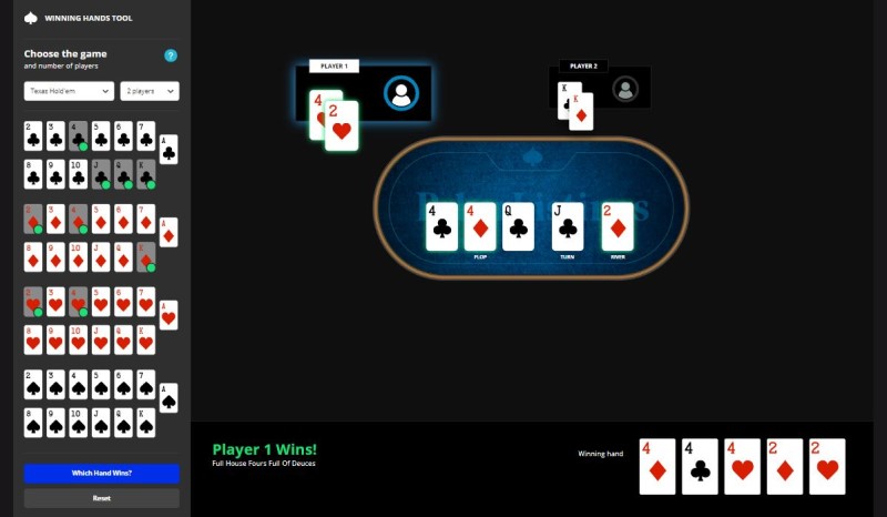 So sánh cách chọn các hand trong Poker